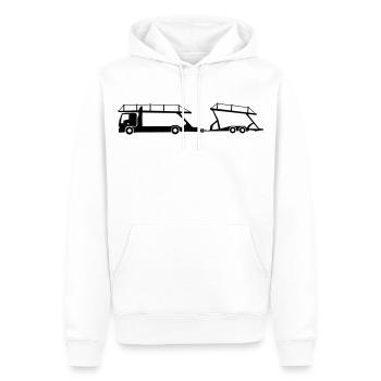 Porte voitures de transport_b1 - Sweat à capuche Premium bio Homme - blanc - Devant - Nico (187cm)