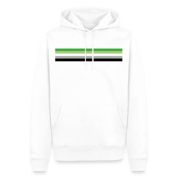 Drapeau aromantique - Sweat à capuche Premium bio Homme - blanc - Devant - Nico (187cm)