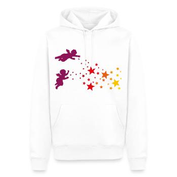 Weihnachtssterne und Engel Sternenengel Gelb Rot - Männer Premium Bio Hoodie - Weiß - Vorne - Nico (187cm)
