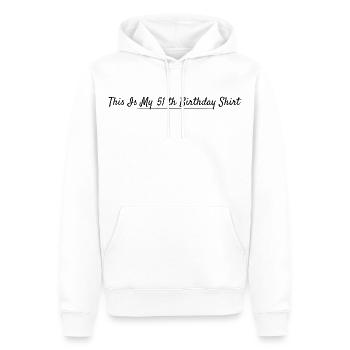 51. Geburtstag, 51 Jahre, Jubiläum - Männer Premium Bio Hoodie - Weiß - Vorne - Nico (187cm)