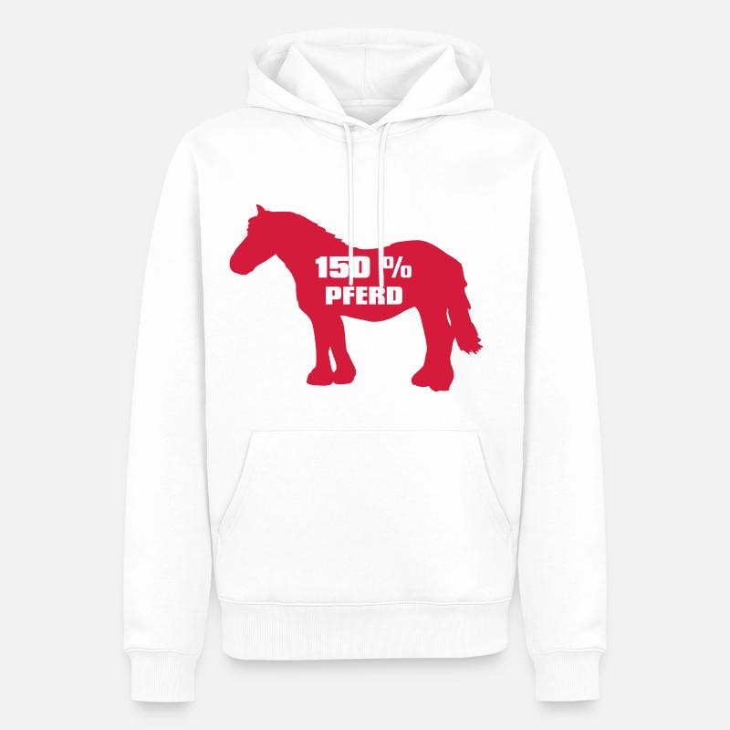 Cheval 150 pour cent - Cold Blood - Sweat à capuche Premium bio Homme - blanc