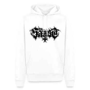 Pire logo noir - Sweat à capuche Premium bio Homme - blanc - Devant - Nico (187cm)