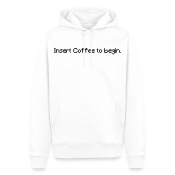 Insert Coffee to Begin - Funny Retro Gaming Coffee - Männer Premium Bio Hoodie - Weiß - Vorne - Nico (187cm)