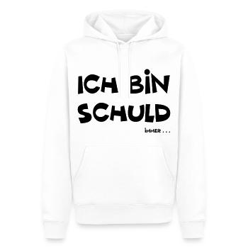 Ich bin schuld lustiger Spruch - Männer Premium Bio Hoodie - Weiß - Vorne - Nico (187cm)