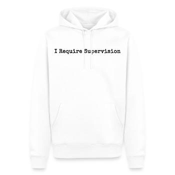 J'ai Besoin de Supervision Humour Sarcasme - Sweat à capuche Premium bio Homme - blanc - Devant - Nico (187cm)