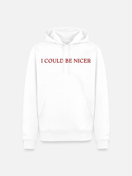 I Could Be Nicer - Männer Premium Bio Hoodie - Weiß