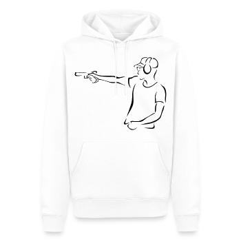 tir sport tir pistolet à air comprimé cadeau - Sweat à capuche Premium bio Homme - blanc - Devant - Nico (187cm)