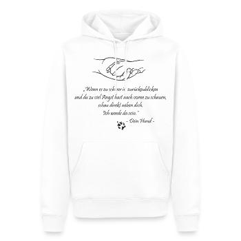 Si c'est trop difficile de regarder en arrière ... - Sweat à capuche Premium bio Homme - blanc - Devant - Nico (187cm)