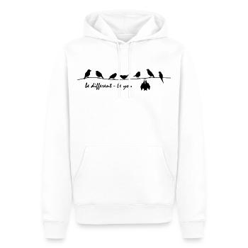 être différent - Sweat à capuche Premium bio Homme - blanc - Devant - Nico (187cm)