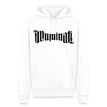 ILLUMINATI - Männer Premium Bio Hoodie - Weiß - Vorne - Nico (187cm)