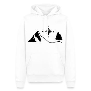 Natur, Berge, Kompass - Männer Premium Bio Hoodie - Weiß - Vorne - Nico (187cm)