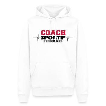 coach sportif personnel - Sweat à capuche Premium bio Homme - blanc - Devant - Nico (187cm)