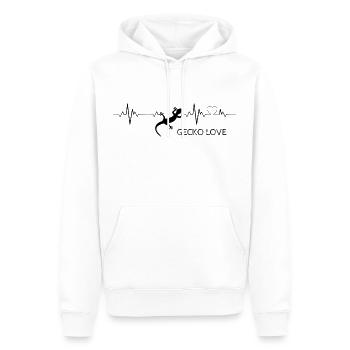 Gecko Love - Sweat à capuche Premium bio Homme - blanc - Devant - Nico (187cm)