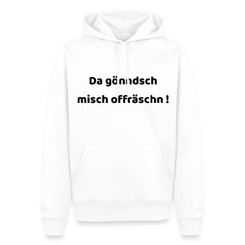 Aufregen auf Sächsisch - Männer Premium Bio Hoodie - Weiß - Vorne - Nico (187cm)