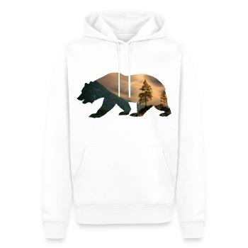 Bear Forest Nature - Cadeau - Sweat à capuche Premium bio Homme - blanc - Devant - Nico (187cm)
