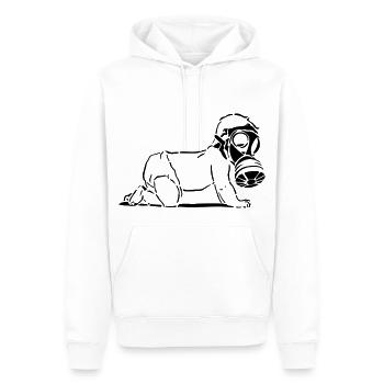 NEU AUS DEN USA! CRAZY BABY EDITION - Männer Premium Bio Hoodie - Weiß - Vorne - Nico (187cm)