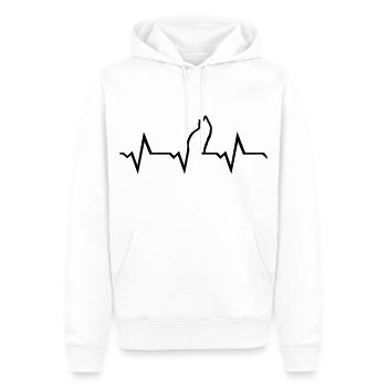 Katze - Herzschlag - Männer Premium Bio Hoodie - Weiß - Vorne - Nico (187cm)