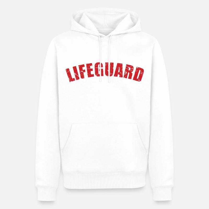 surveillant de baignade - Sweat à capuche Premium bio Homme - blanc