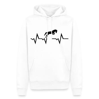 Pferd Herzschlag - Männer Premium Bio Hoodie - Weiß - Vorne - Nico (187cm)