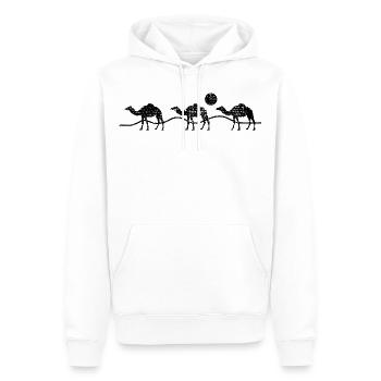 camel - Men’s Premium Organic Hoodie - white - Front - Nico (187cm)