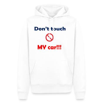 dont touch my car - Sweat à capuche Premium bio Homme - blanc - Devant - Nico (187cm)