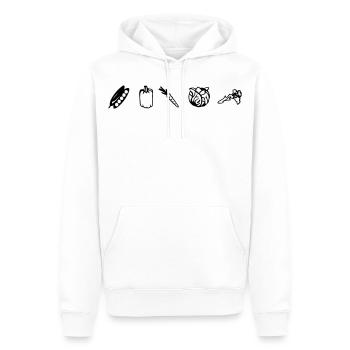 Veggies, Vegetarian, Vegan (cheap!) - Sweat à capuche Premium bio Homme - blanc - Devant - Nico (187cm)