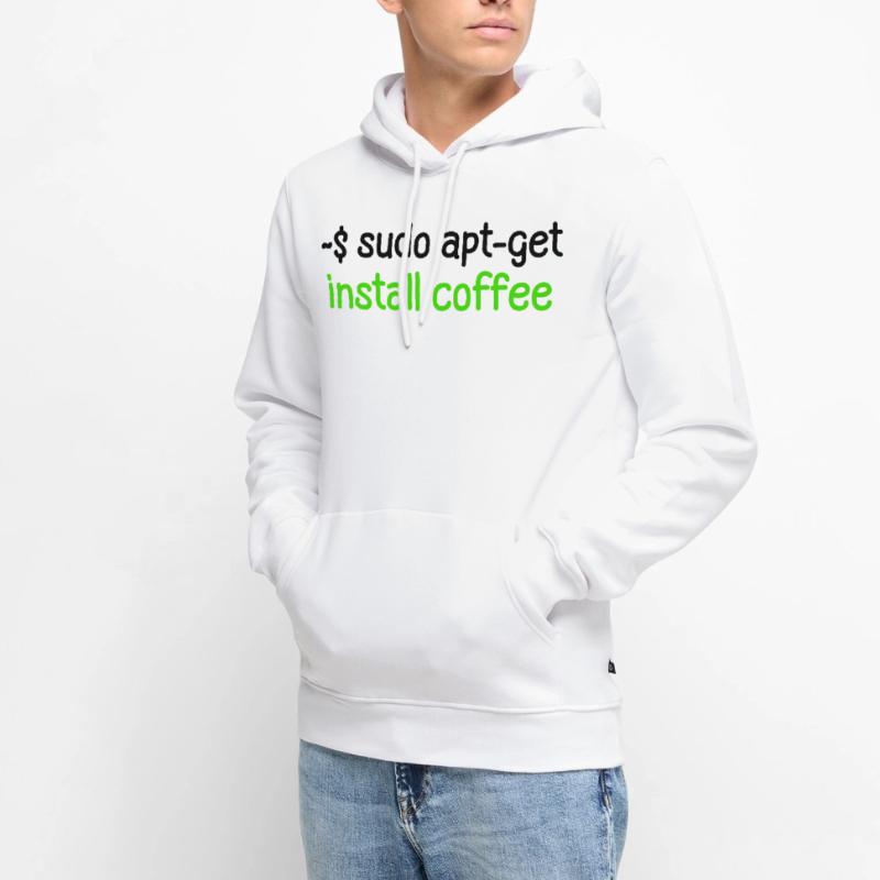 Programmer Tux Coffee Computer Scientist Developer Men’s Premium Organic Hoodie