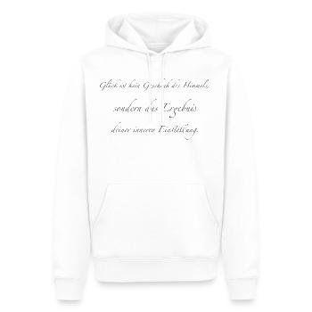 Glück - Männer Premium Bio Hoodie - Weiß - Vorne - Nico (187cm)