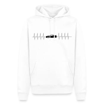 Rythme cardiaque automatique - Sweat à capuche Premium bio Homme - blanc - Devant - Nico (187cm)
