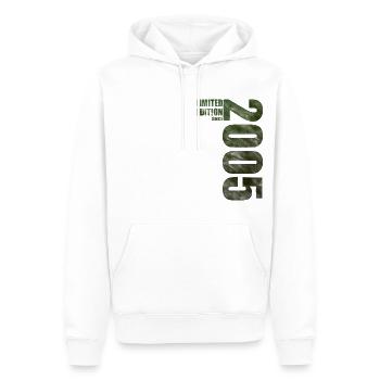 18er Geburtstag, endlich 18, limited Edition,2005 - Men’s Premium Organic Hoodie - white - Front - Nico (187cm)