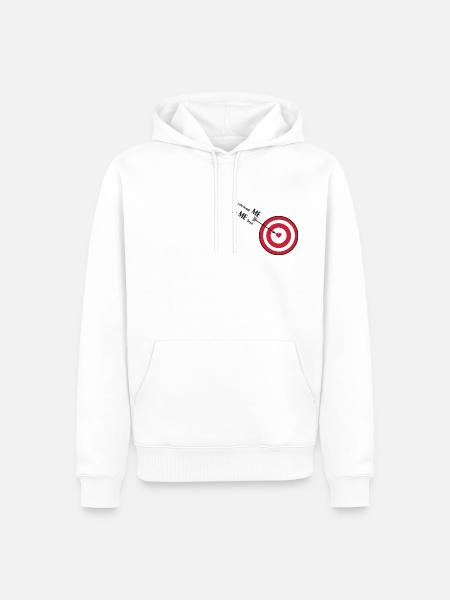 Heart Target HIT ME - Men’s Premium Organic Hoodie - white