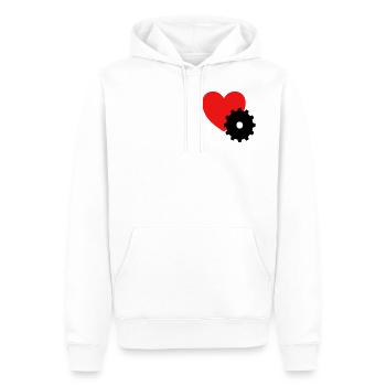 Heart and gear - Men’s Premium Organic Hoodie - white - Front - Nico (187cm)