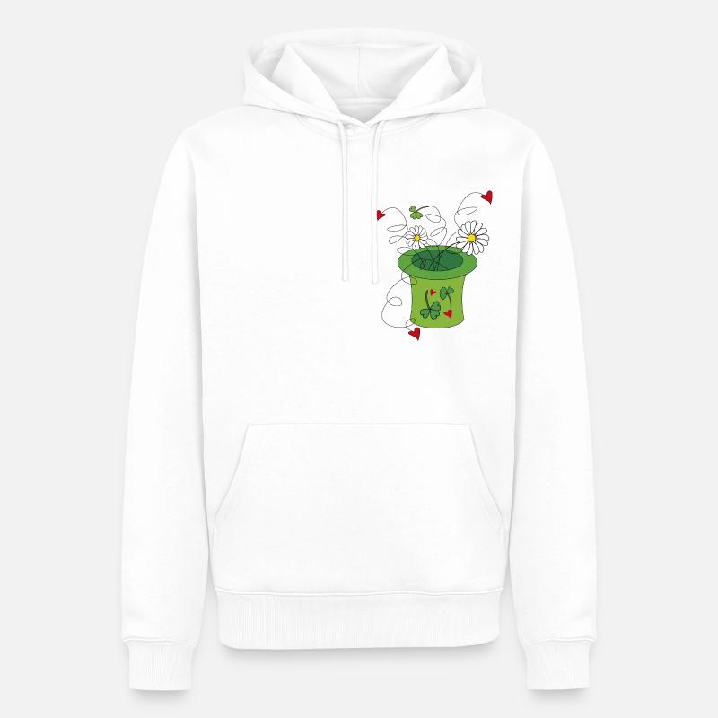 St. Patrick es Hut - Männer Premium Bio Hoodie - Weiß