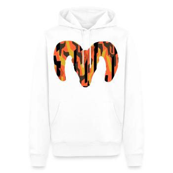 Dickhornschaf Camouflage – Wildnis pur - Männer Premium Bio Hoodie - Weiß - Vorne - Nico (187cm)
