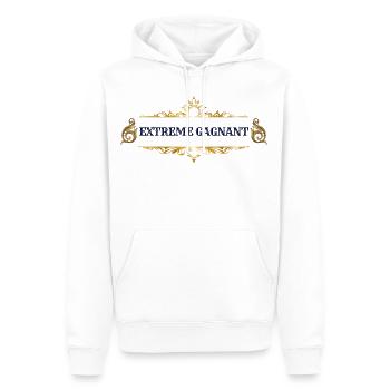 EXTREME WINNER - Men’s Premium Organic Hoodie - white - Front - Nico (187cm)