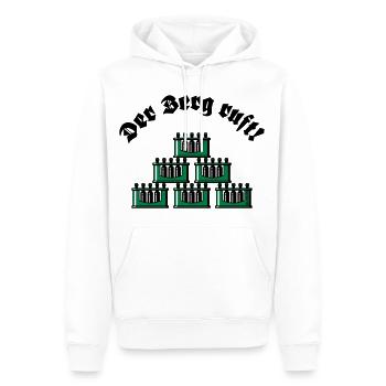 Der Berg Ruft! (Bier Bierkästen Bierkisten / Grün) - Männer Premium Bio Hoodie - Weiß - Vorne - Nico (187cm)