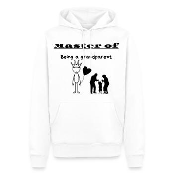 Maître d’être grand-parent - Sweat à capuche Premium bio Homme - blanc - Devant - Nico (187cm)