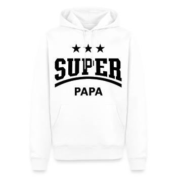 Super Papa (Papi / Vater / Vati / Vatertag / B) - Männer Premium Bio Hoodie - Weiß - Vorne - Nico (187cm)