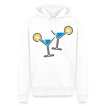 2 Cocktailgläser / Cocktail / Martini + (Hellblau) - Männer Premium Bio Hoodie - Weiß - Vorne - Nico (187cm)