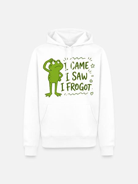 Frosch - I came I saw I frogot why I came - Männer Premium Bio Hoodie - Weiß