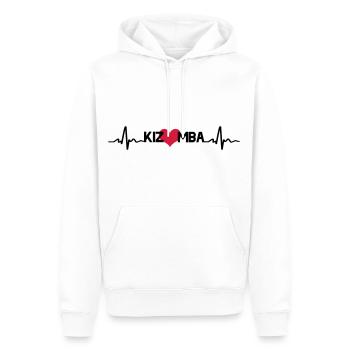 Kizomba Heart Black - Sweat à capuche Premium bio Homme - blanc - Devant - Nico (187cm)