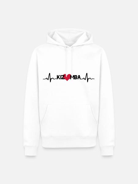 Kizomba Heart Black - Men’s Premium Organic Hoodie - white