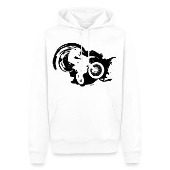 Motocross Moto Motorsport - Sweat à capuche Premium bio Homme - blanc - Devant - Nico (187cm)