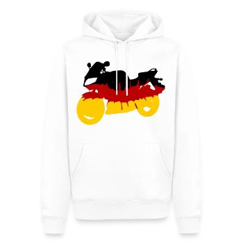 Motorrad Deutschland Flagge Biker Motorradfahrer - Männer Premium Bio Hoodie - Weiß - Vorne - Nico (187cm)