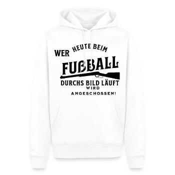 Fußball und TV - lustiger Spruch Fuba gucken - Männer Premium Bio Hoodie - Weiß - Vorne - Nico (187cm)