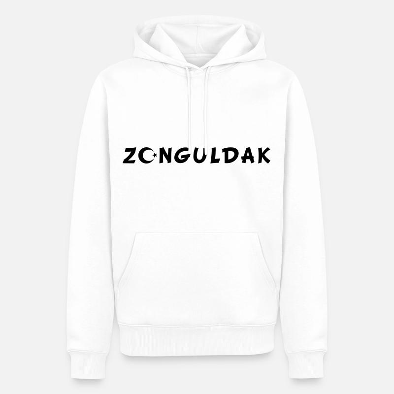 Zonguldak Drapeau de la Turquie - Sweat à capuche Premium bio Homme - blanc