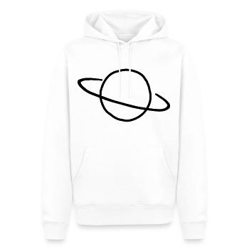 Saturne Planète Espace - Sweat à capuche Premium bio Homme - blanc - Devant - Nico (187cm)