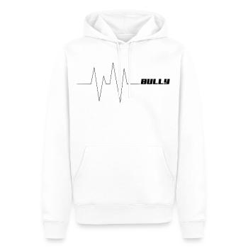Lebenslinie/ Herzschlag Bully - Männer Premium Bio Hoodie - Weiß - Vorne - Nico (187cm)