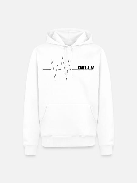 Lebenslinie/ Herzschlag Bully - Männer Premium Bio Hoodie - Weiß
