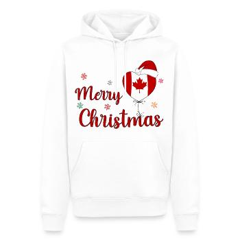 Joyoux Noel Christmas Canada Flag Heart - Men’s Premium Organic Hoodie - white - Front - Nico (187cm)